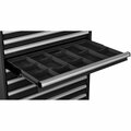 Global Industrial Dividers for 3inH Drawer of Modular Drawer Cabinet 36inWx24inD, Black 316070